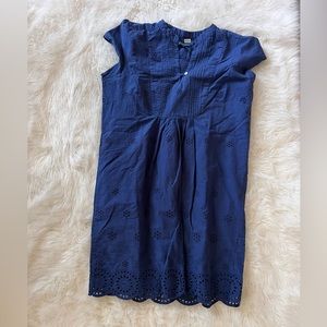 Cottonworld  sz m women's Navy short sleeve eyelet dress 0283